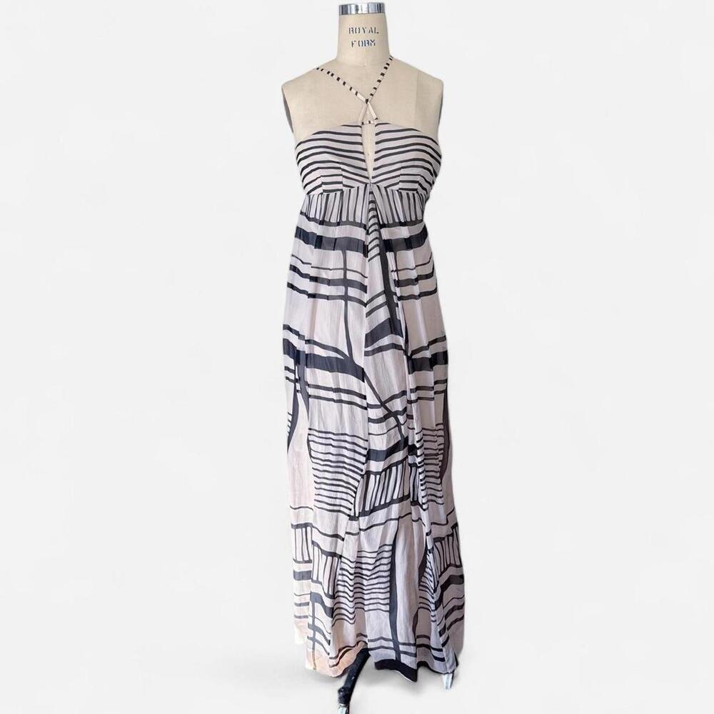 Club Monaco Halter Chiffon Maxi Dress